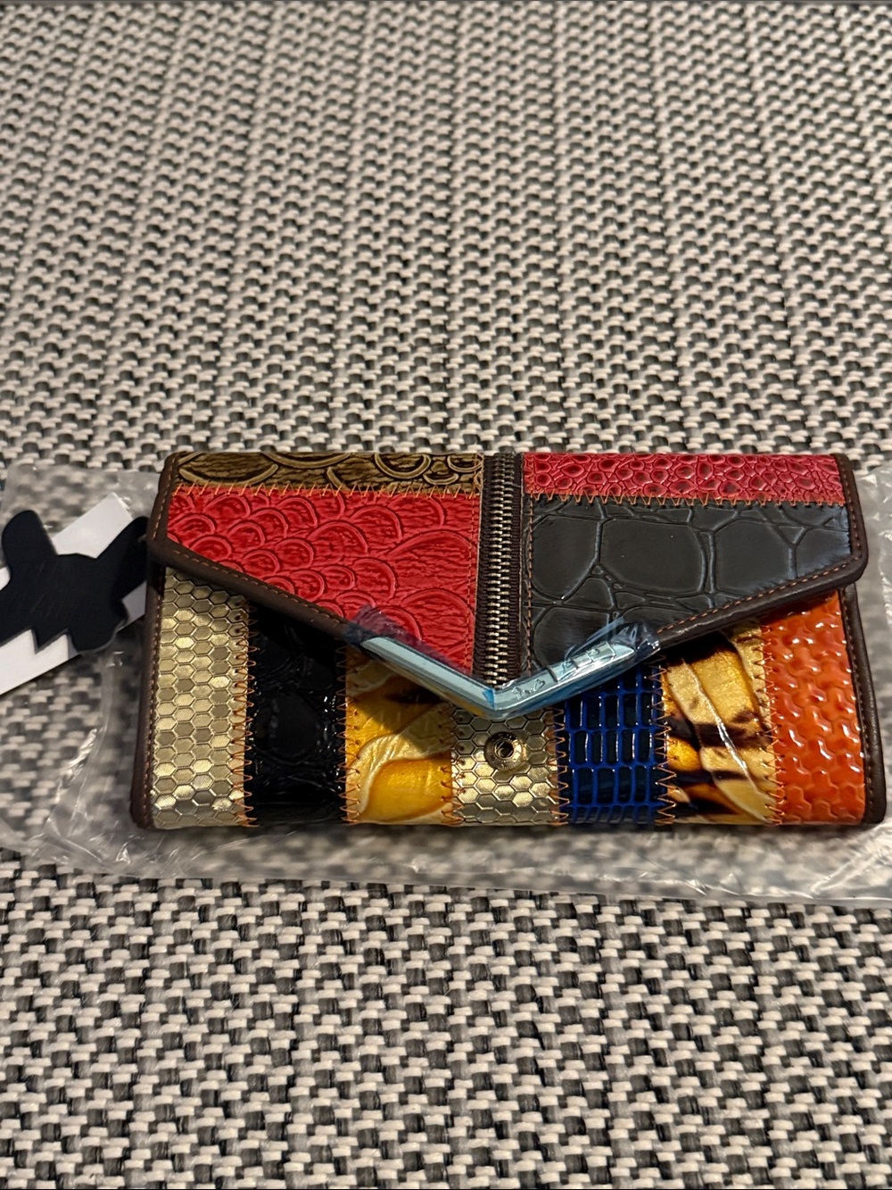 Multicolor Patchwork Envelope Wallet - Women's Fashion Clutch